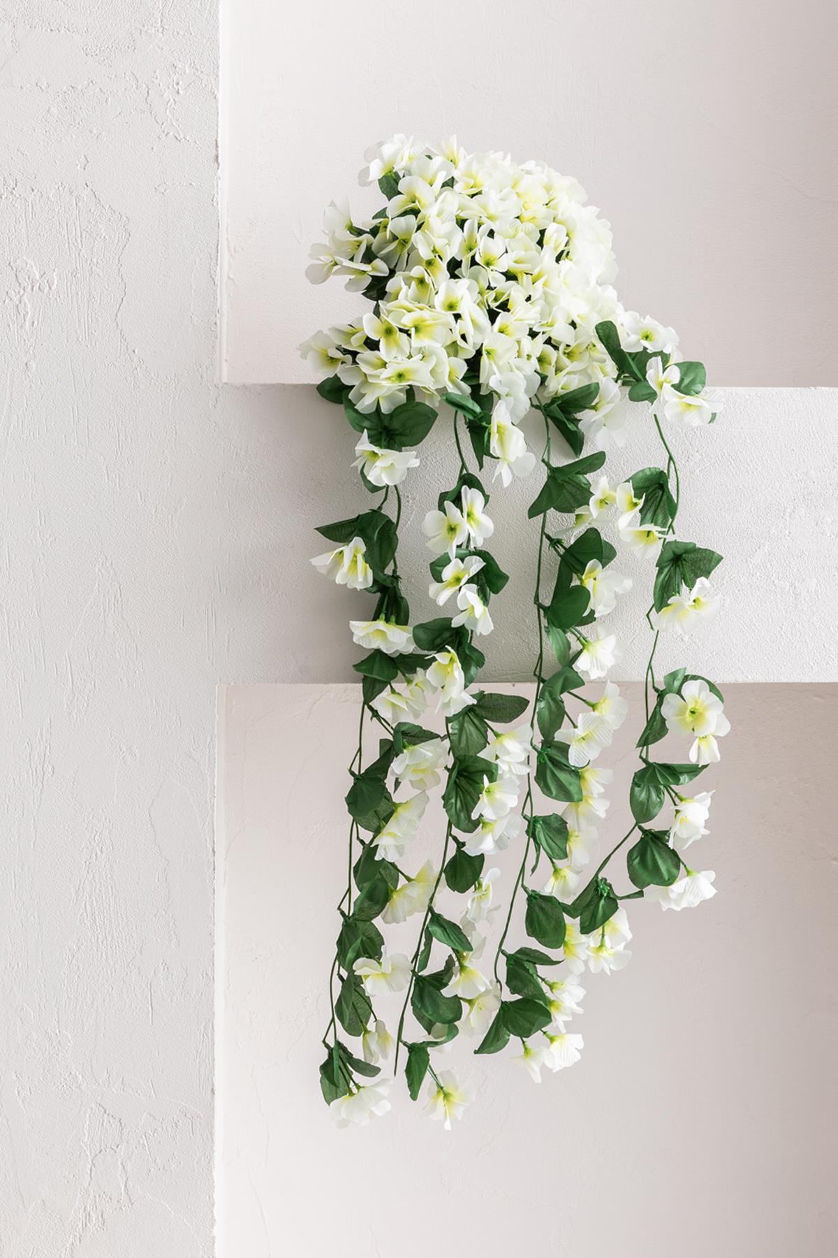 Yapay Begonvil Çiçeği 75 cm Beyaz 22 Dal