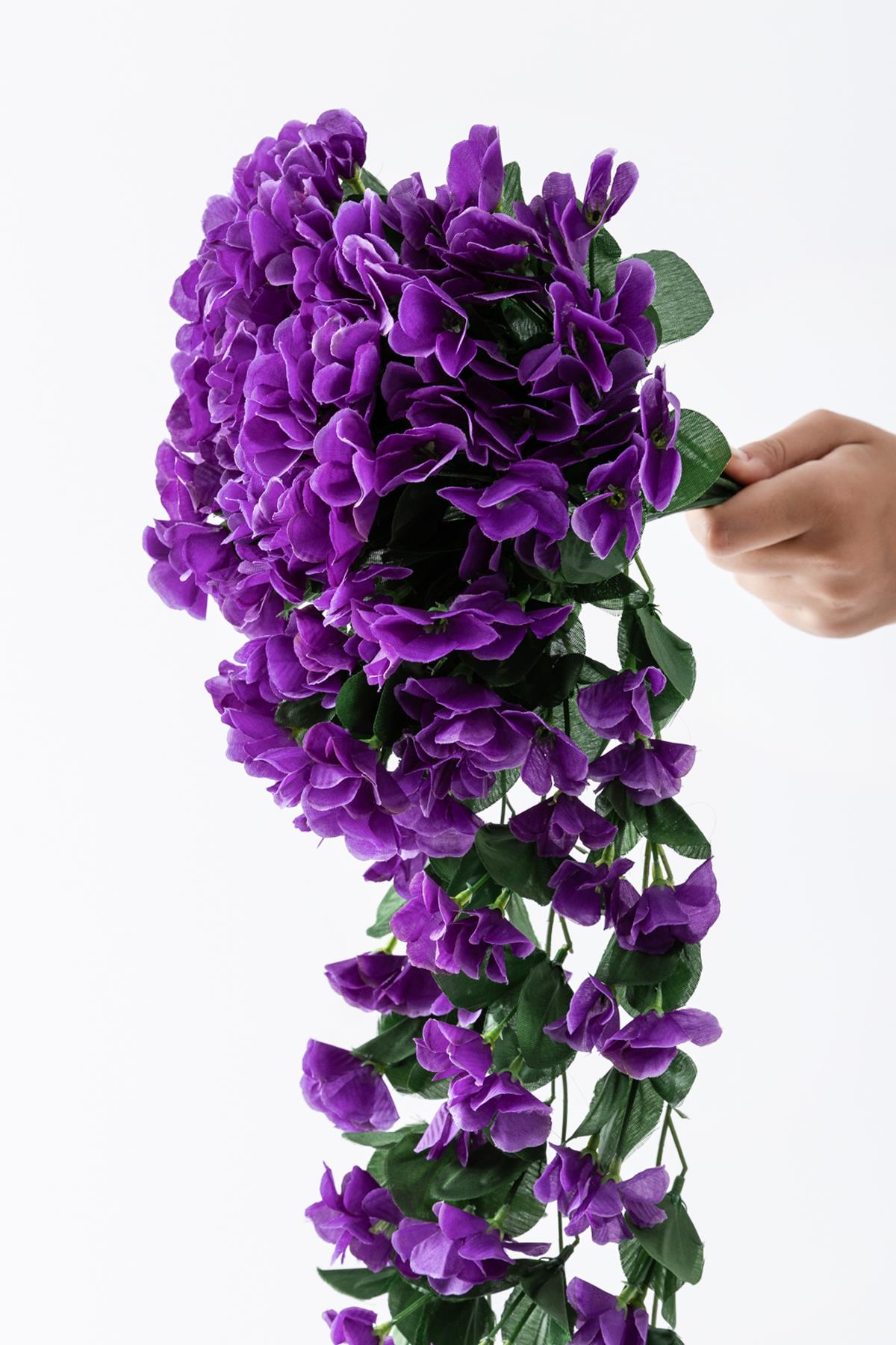 Yapay Begonvil Çiçeği 75 cm Mor 22 dal