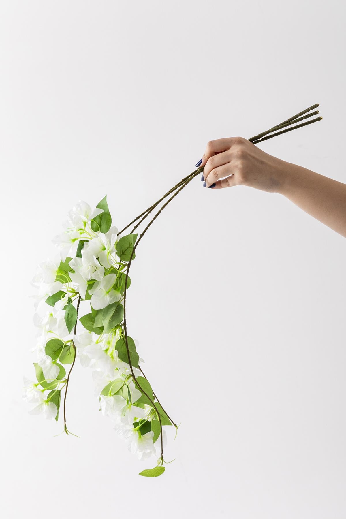 Yapay Begonvil Dalı 80 cm Beyaz