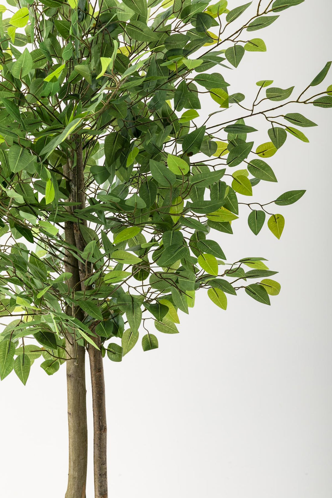 Yapay Benjamin Ağacı 160 Cm Siyah Gümüş Metal Saksı