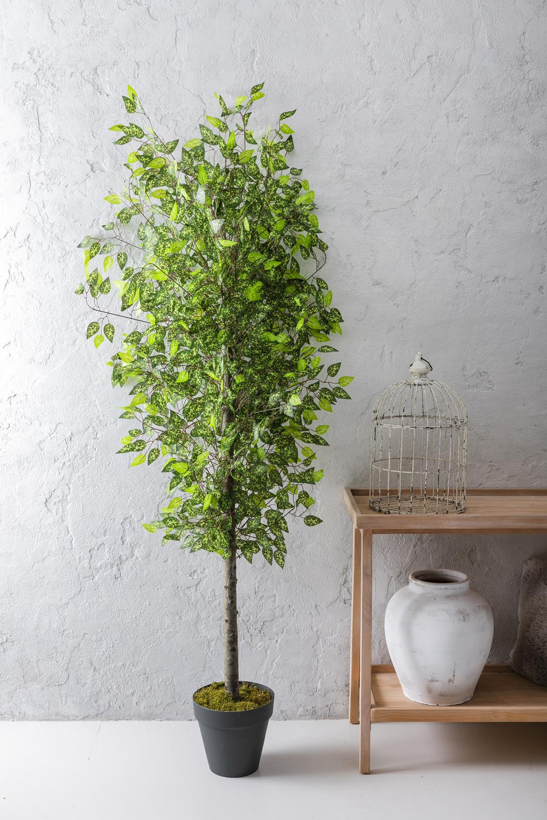 Yapay Benjamin Ağacı 180 Cm 108 Dal Alacalı Yeşil