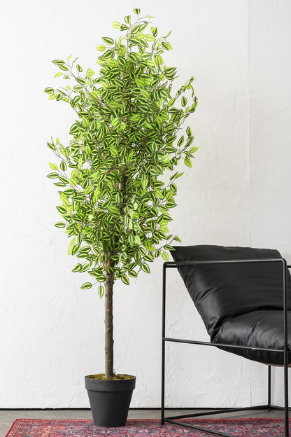 Yapay Benjamin Ağacı 180 Cm 108 Dal Yeşil Sarı