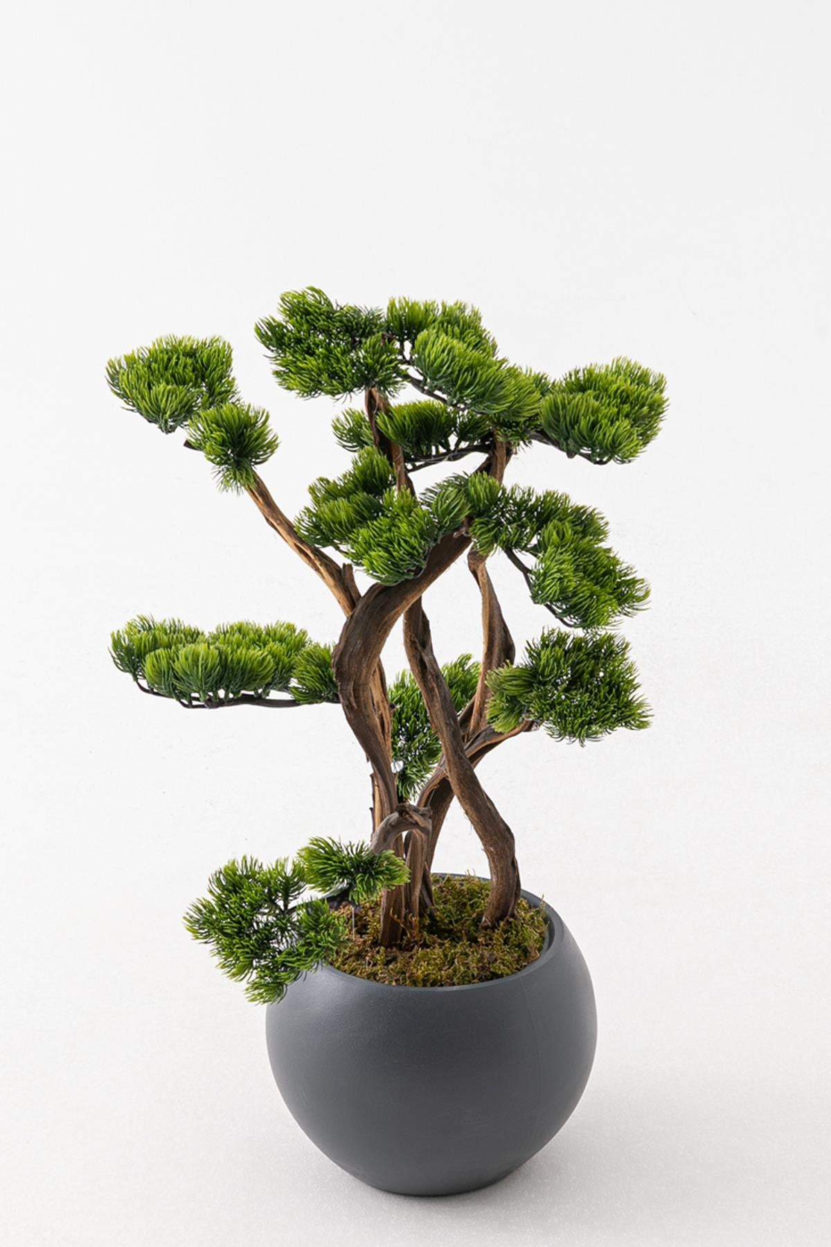 Yapay Bonsai 100 Cm 10 Dal Küre Gri Küre