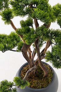 Yapay Bonsai 100 Cm 10 Dal Küre Gri Küre