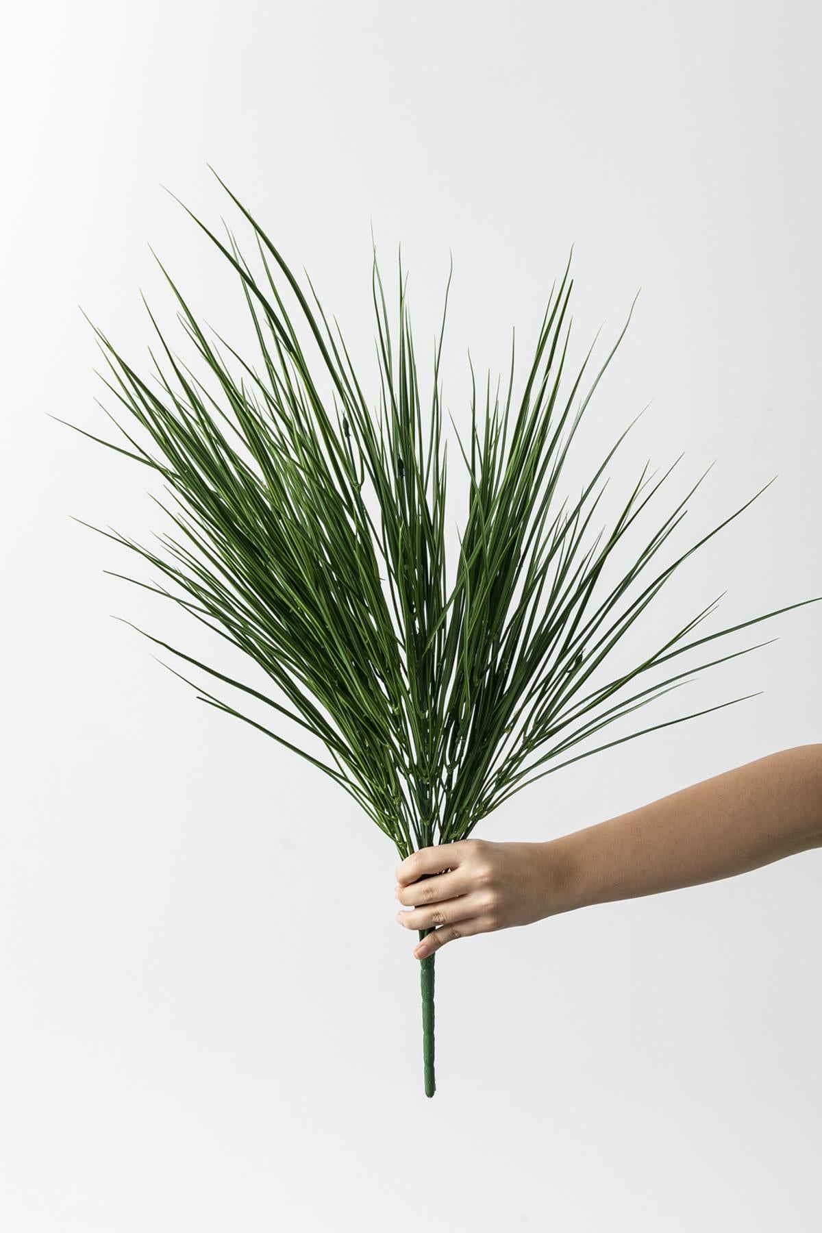 Yapay Büyük İnce Saz Demeti Yeşil 70 Cm 24 Dal