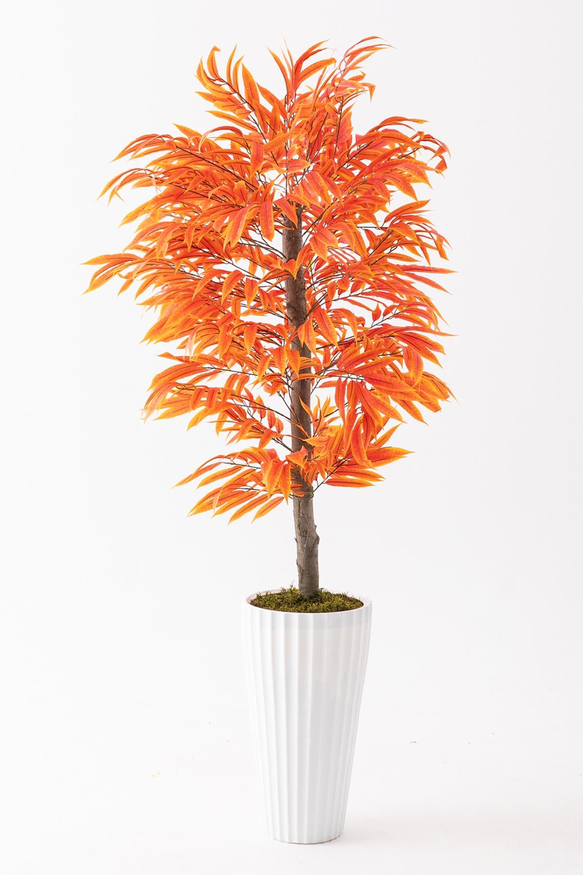 Yapay Büyük Renkli Yapraklı Ağaç Turuncu 200 Cm