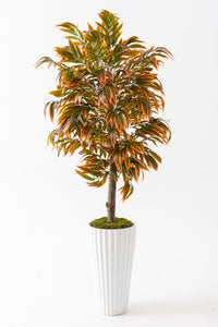 Yapay Büyük Renkli Yapraklı Ağaç Yeşil Turuncu 200 Cm