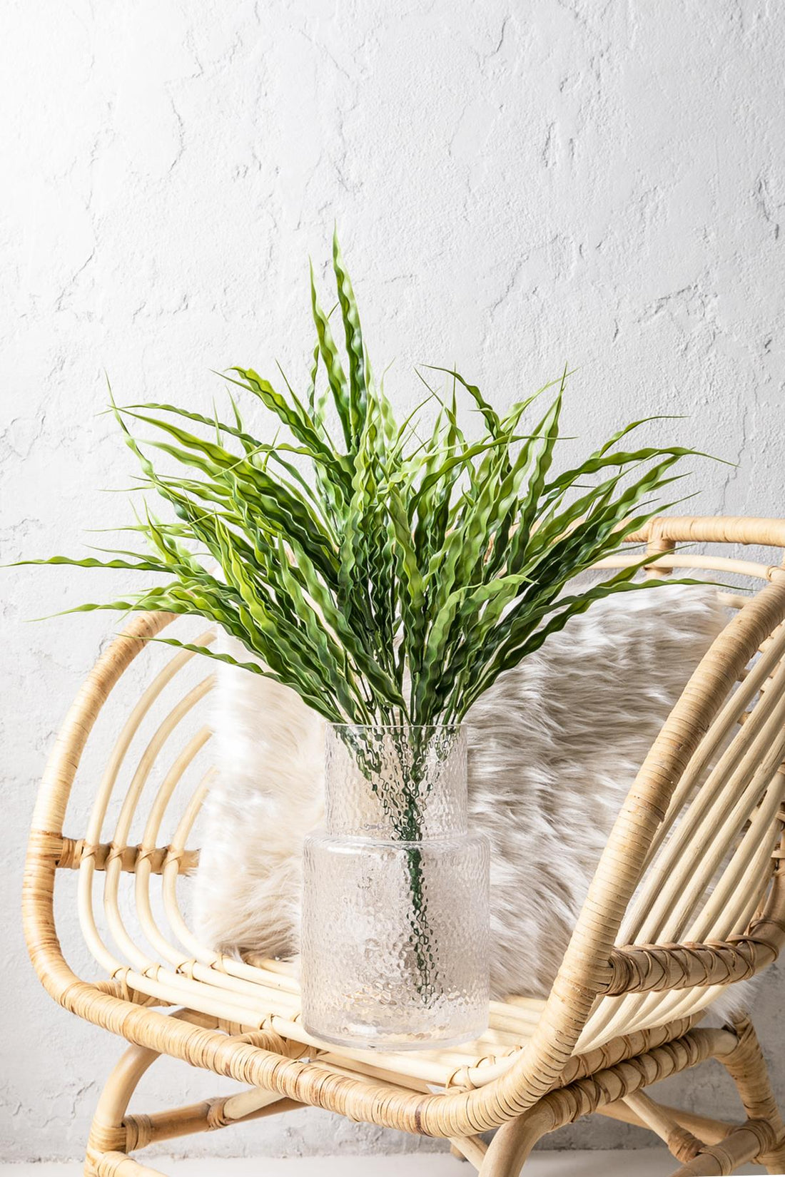 Yapay Büyük Saz Demeti Açık Yeşil 60 Cm 10 Dal