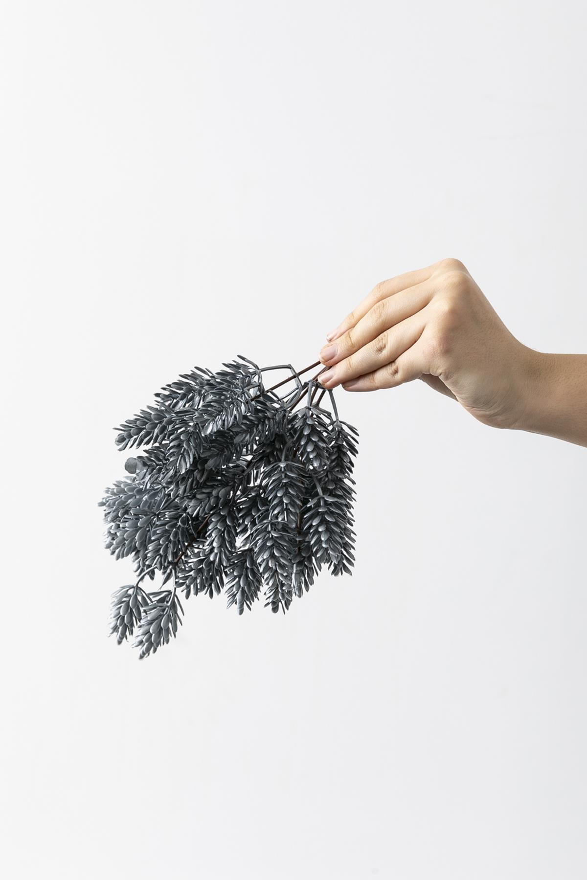 Yapay Çamdalı Demeti Gri 30 Cm 5 Dal(Uv)