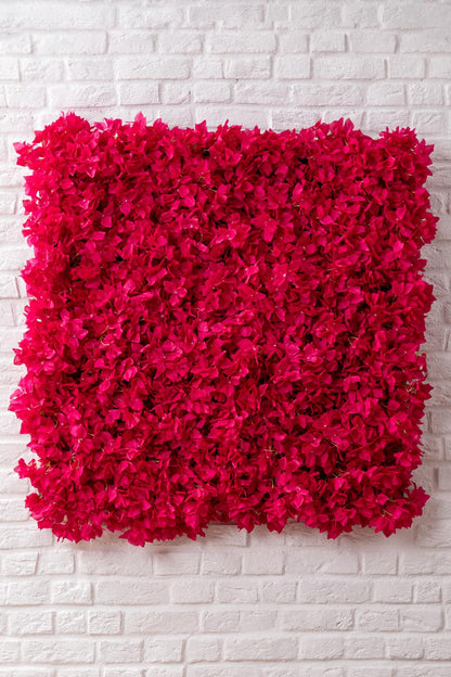 Yapay Çiçek Duvarı 100x100 Fuşya