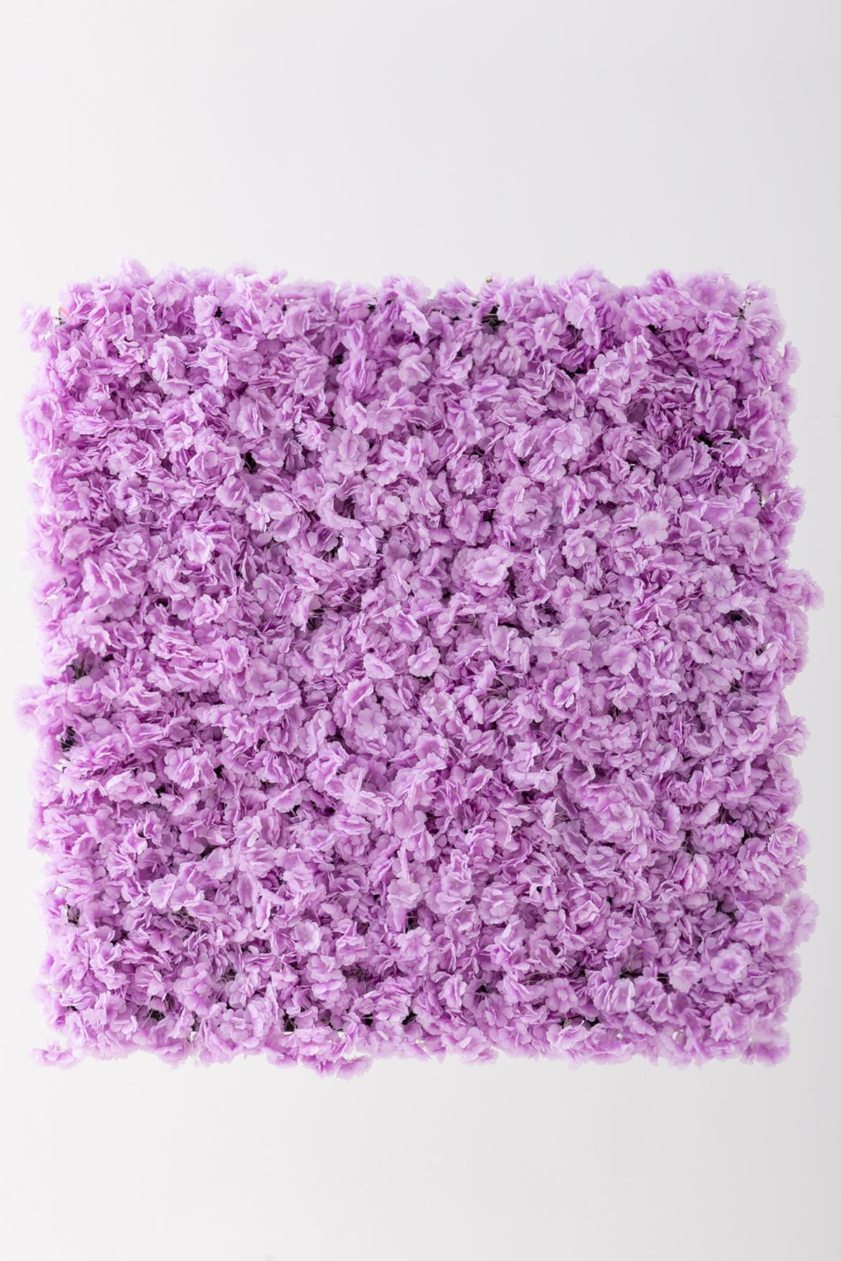 Yapay Çiçek Duvarı 100x100 Mor