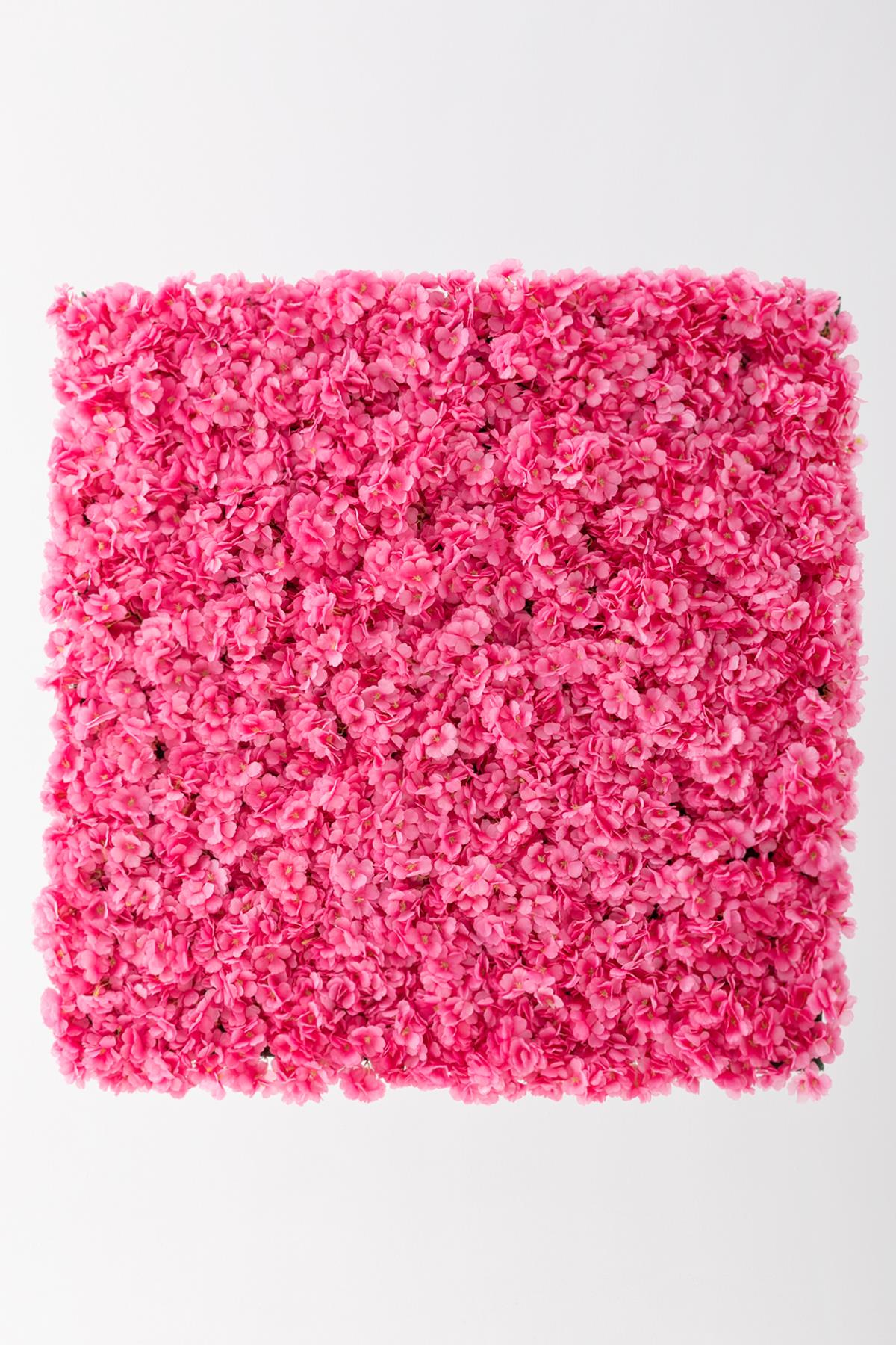 Yapay Çiçek Duvarı 100x100 Pembe