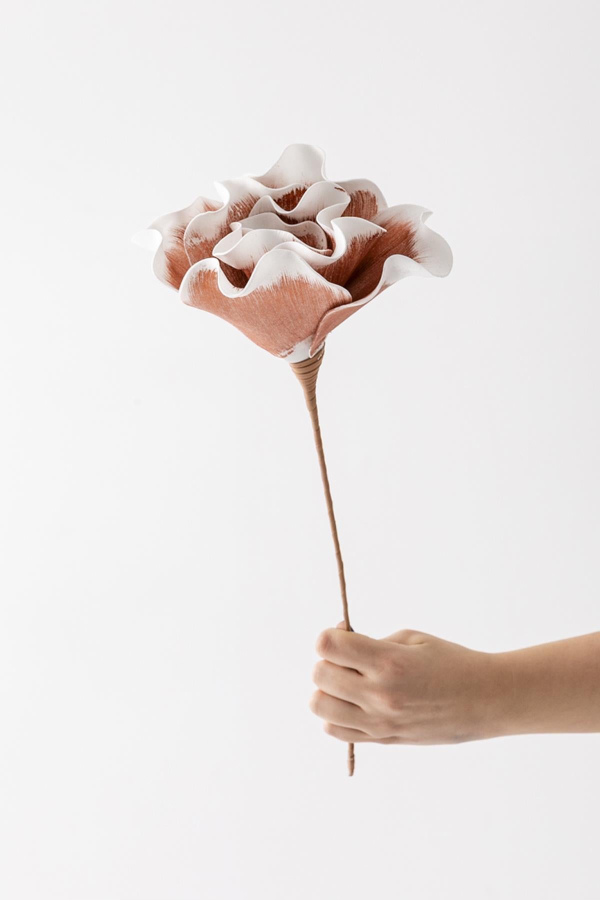 Yapay Çiçek Lateks Kahverengi Beyaz 50 Cm