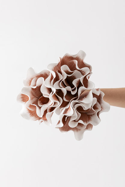 Yapay Çiçek Lateks Kahverengi Beyaz 50 Cm