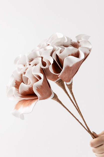 Yapay Çiçek Lateks Kahverengi Beyaz 50 Cm