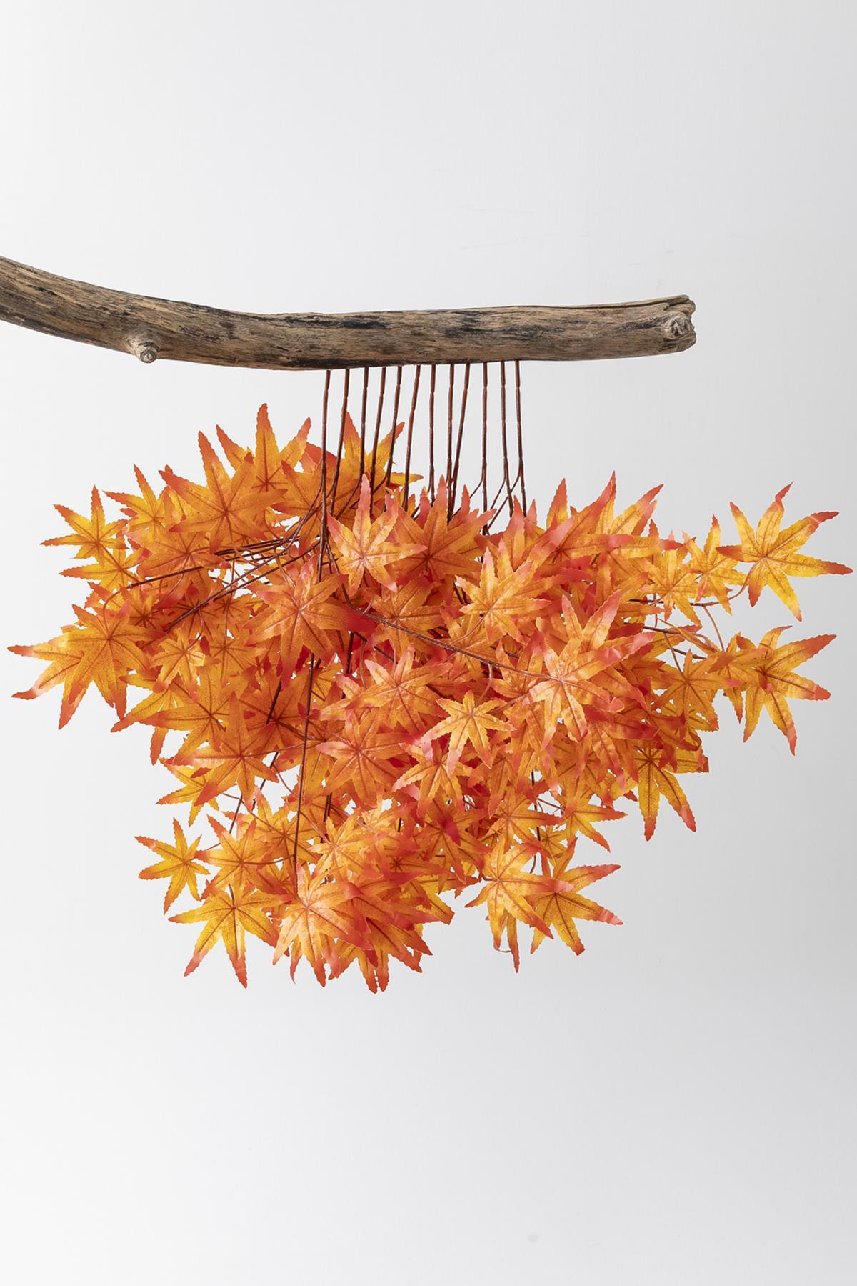 Yapay Çınar Yaprağı Demeti 12'li Sarı