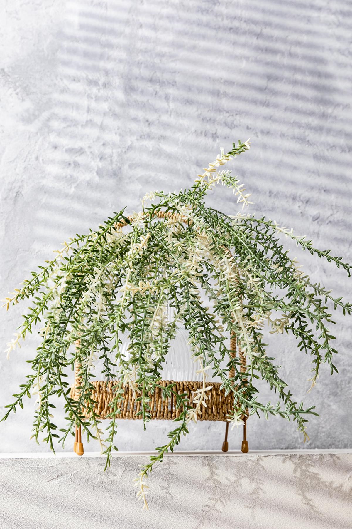 Yapay Cipso Demeti Yeşil Krem 50 Cm 7 Dal(Uv)