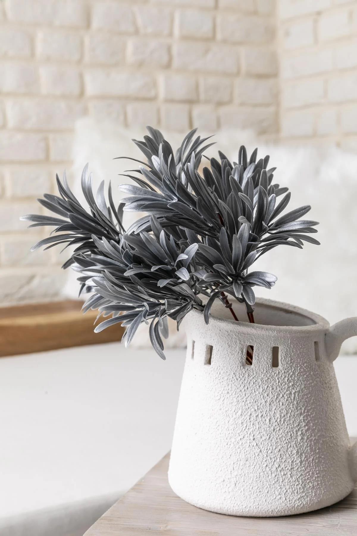 Yapay Defne Demeti 35 Cm 5 Dal (Uv) Gri 