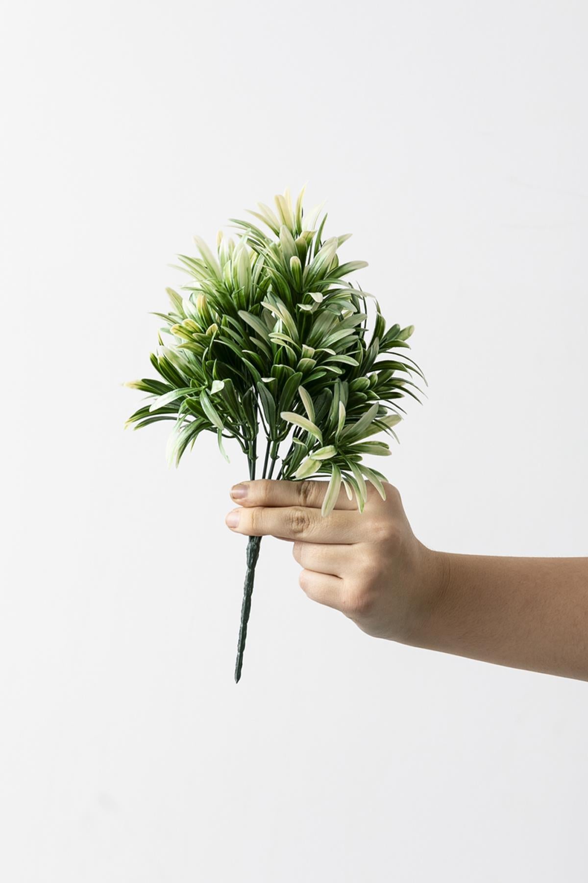 Yapay Defne Demeti Yeşil Beyaz 35 Cm 5 Dal(Uv)