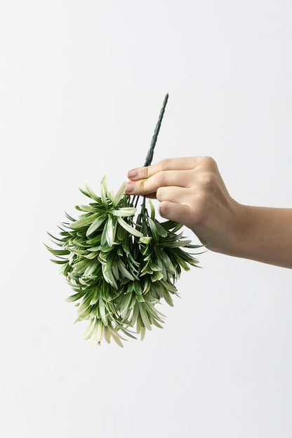 Yapay Defne Demeti Yeşil Beyaz 35 Cm 5 Dal(Uv)