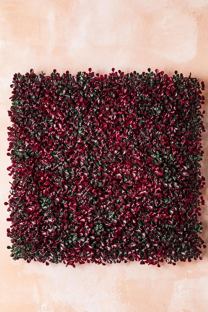 Yapay Duvar Paneli Uv Korumalı Kırmızı Şimşir 50*50