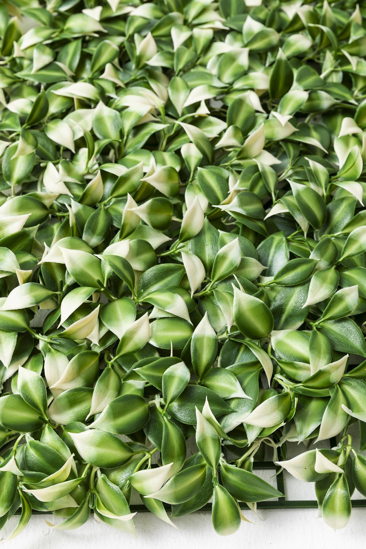 Yapay Duvar Paneli Uv Korumalı Limon Dalı Yeşil Beyaz 50*50