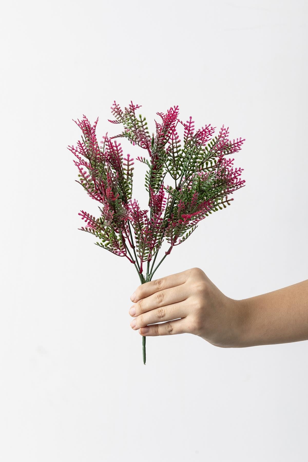 Yapay Fabaca Demeti Yeşil Pembe 35 Cm 5 Dal(Uv)