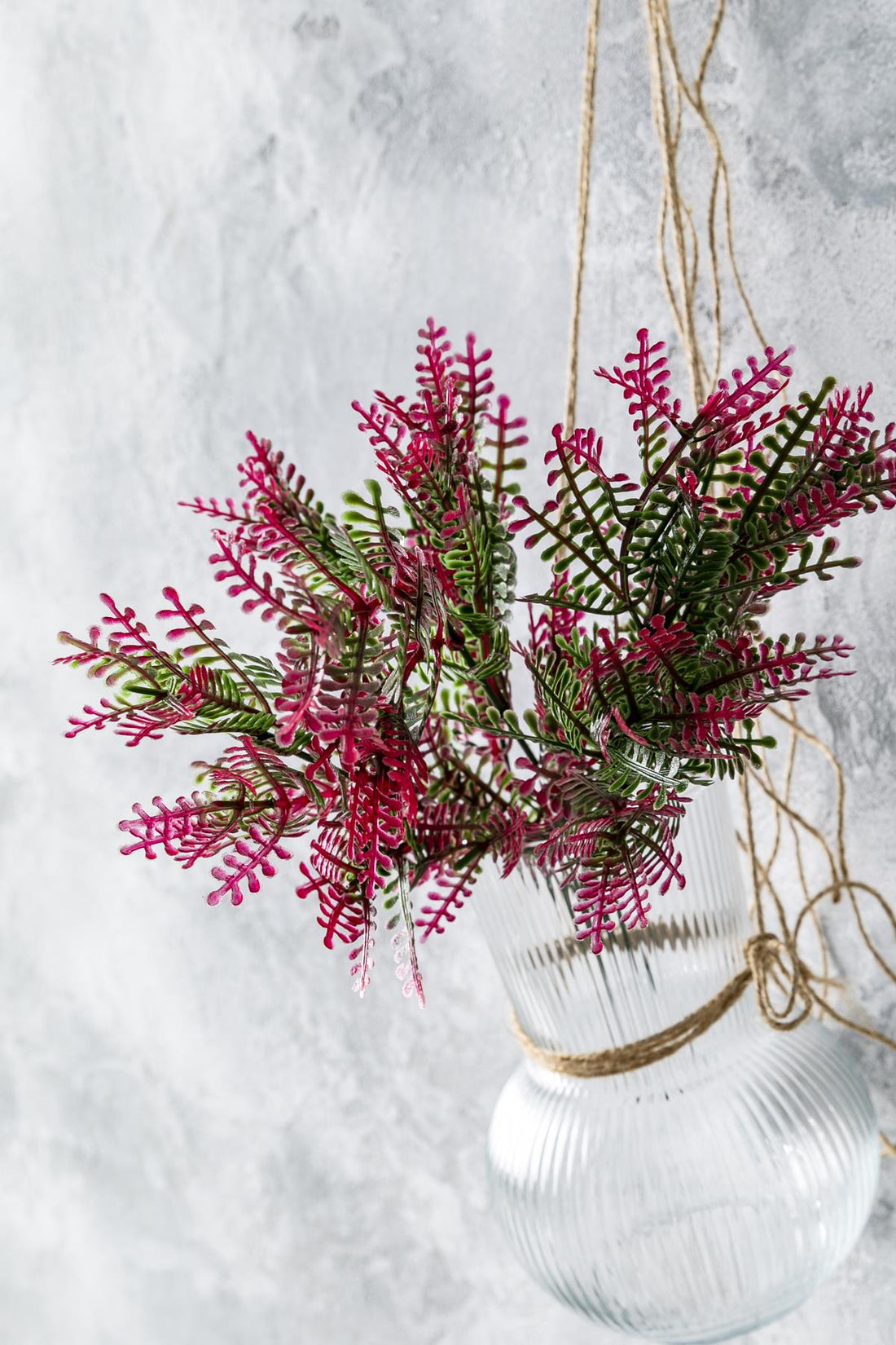 Yapay Fabaca Demeti Yeşil Pembe 35 Cm 5 Dal(Uv)