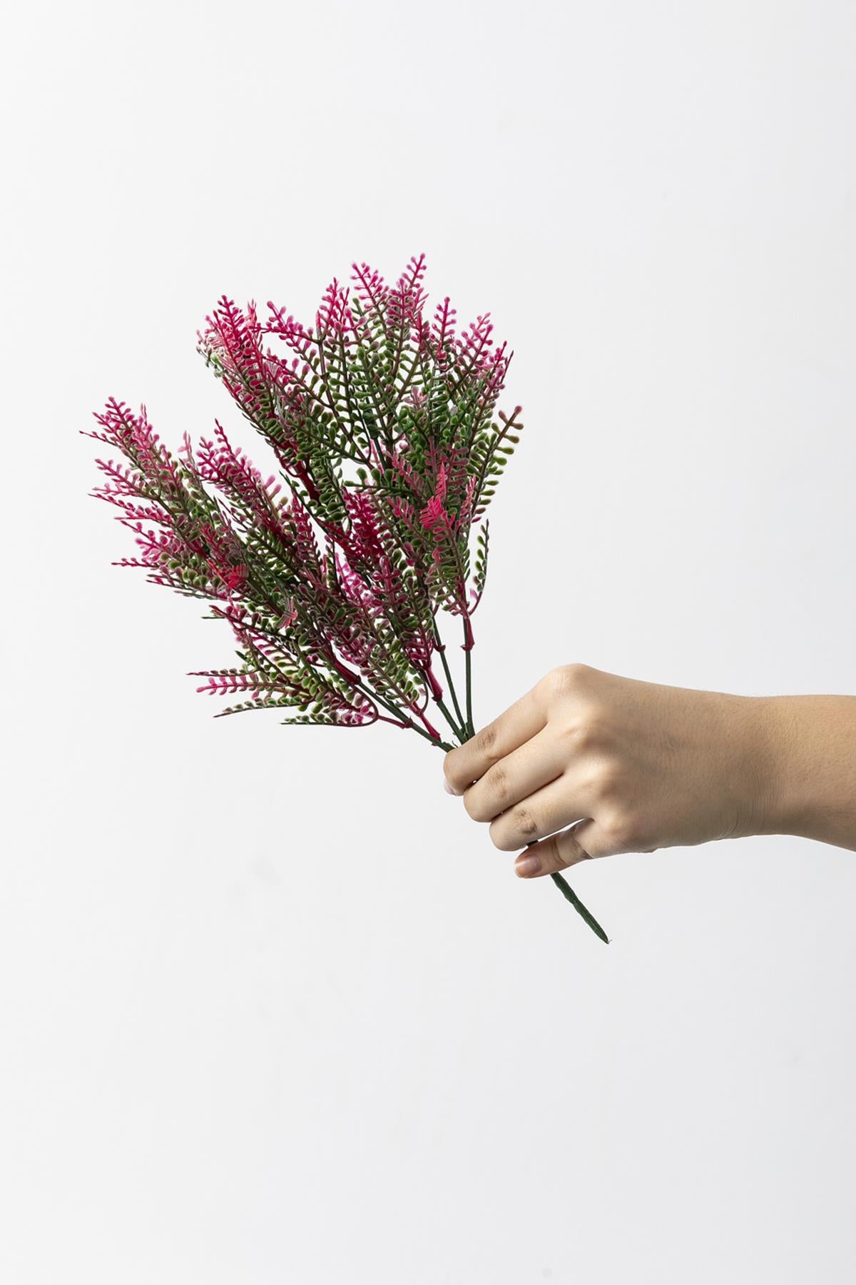 Yapay Fabaca Demeti Yeşil Pembe 35 Cm 5 Dal(Uv)