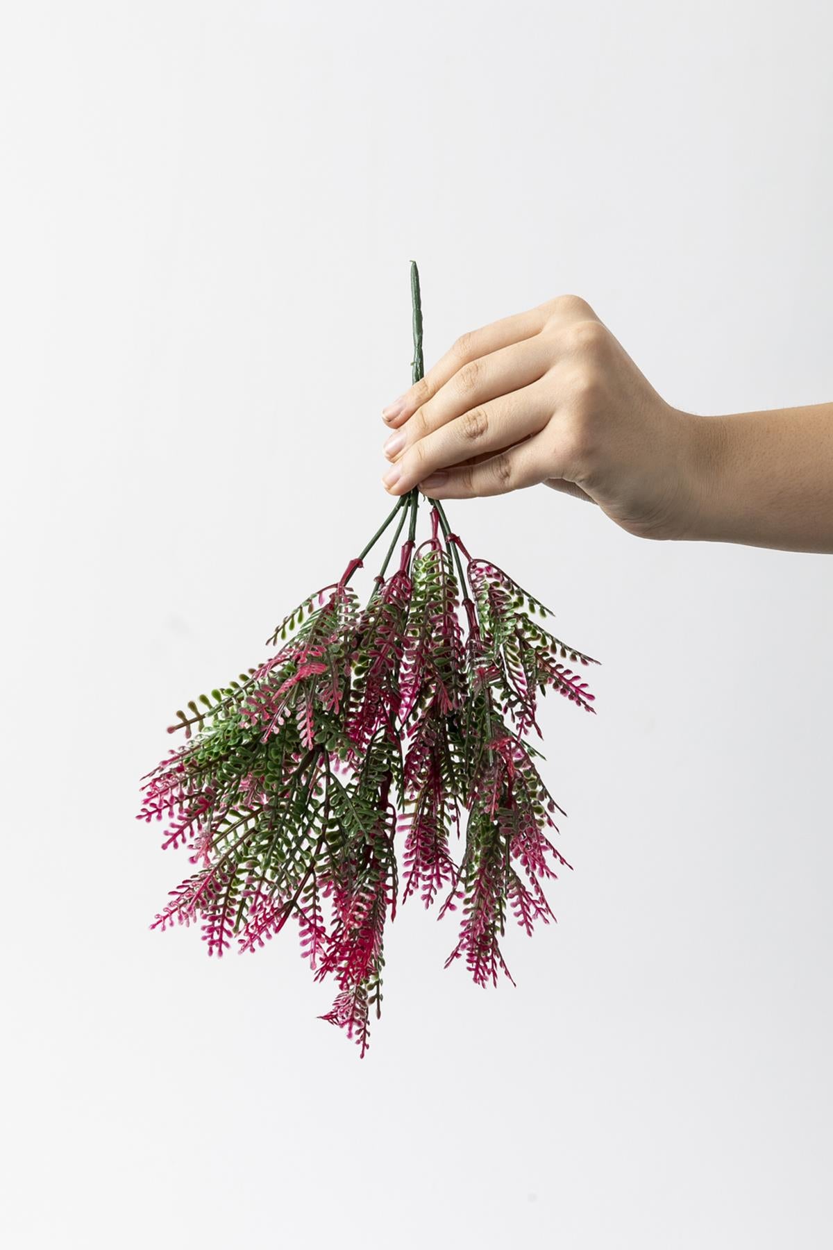 Yapay Fabaca Demeti Yeşil Pembe 35 Cm 5 Dal(Uv)