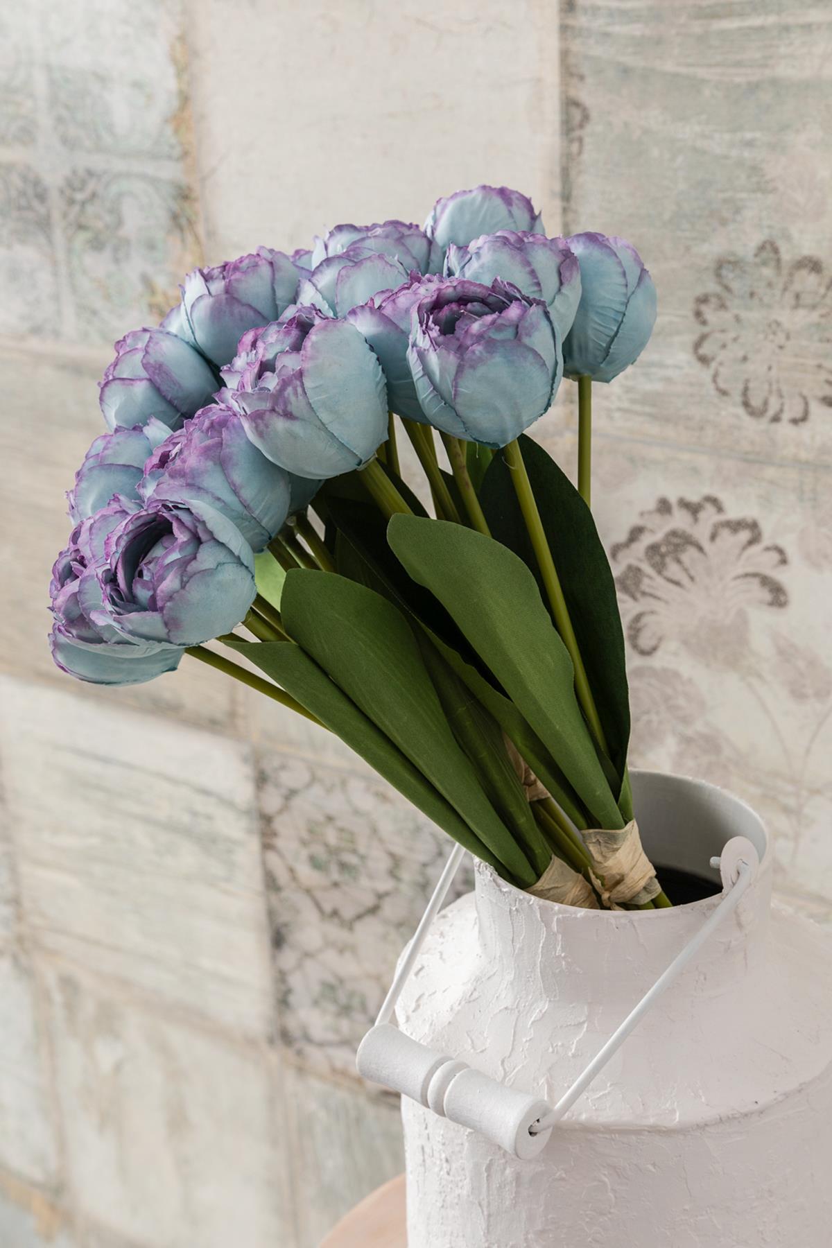 Yapay Gelin Eli Demeti 35 Cm 8 Dal Mavi