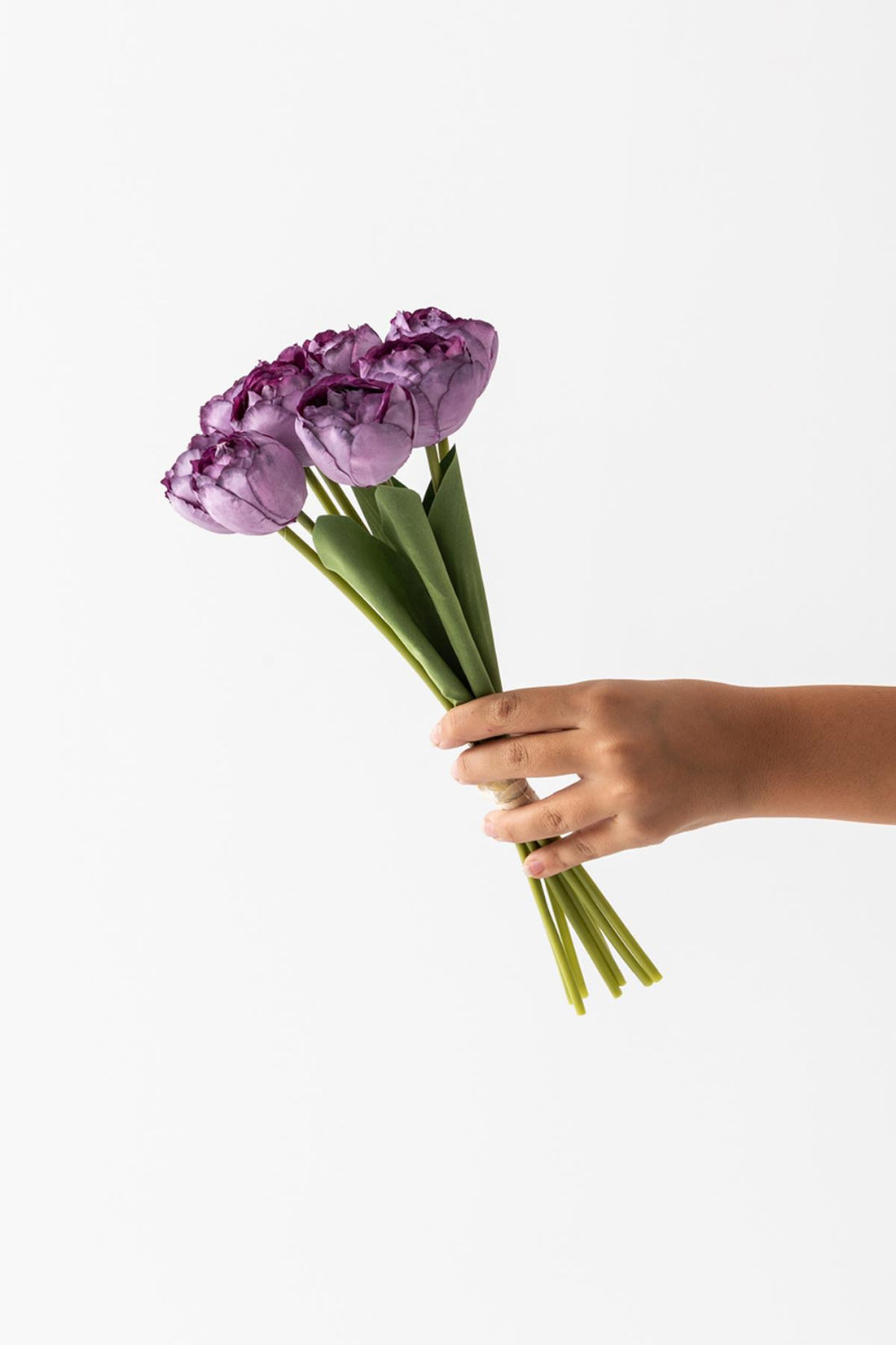 Yapay Gelin Eli Demeti 35 Cm 8 Dal Mor