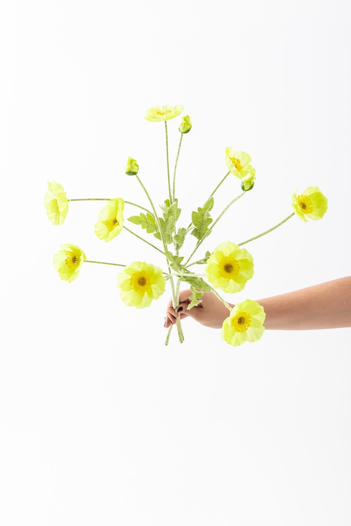 Yapay Gelincik Çiçeği 60 Cm Tek Dal Açık Sarı