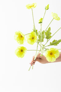 Yapay Gelincik Çiçeği 60 Cm Tek Dal Açık Sarı