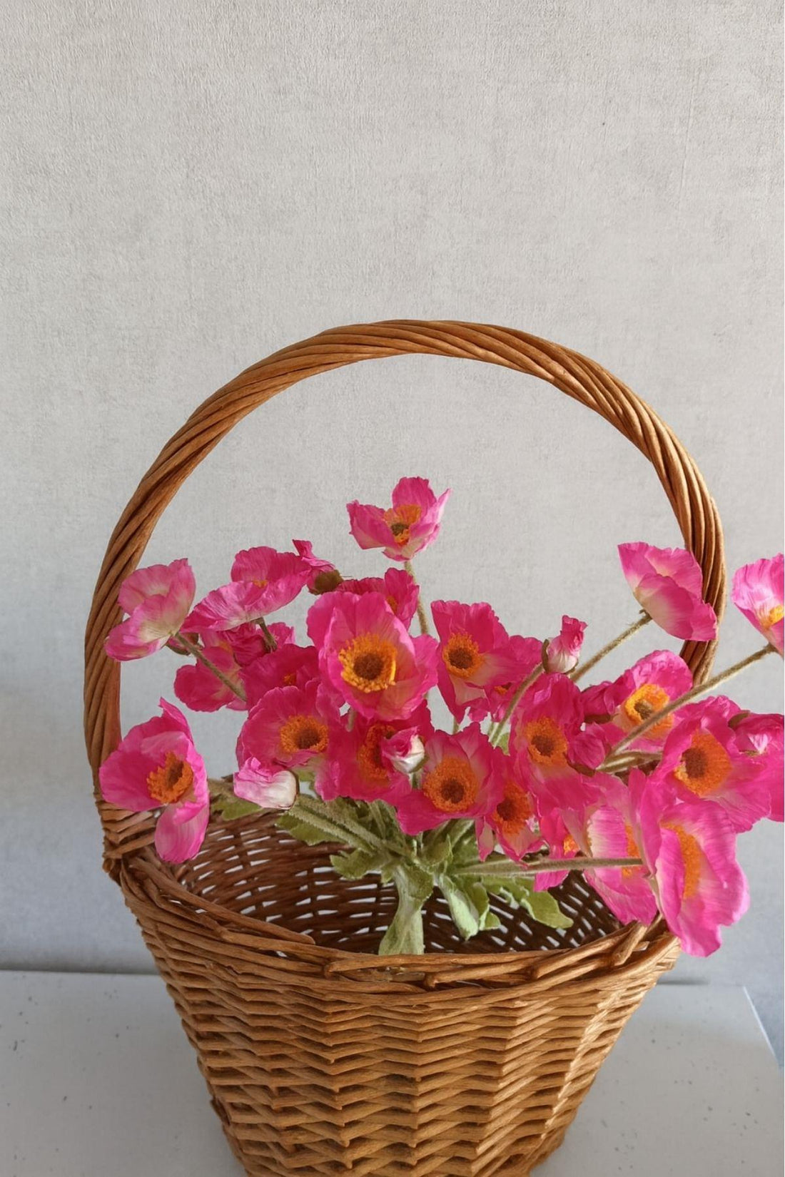 Yapay Gelincik Çiçeği 60 Cm Tek Dal Fuşya