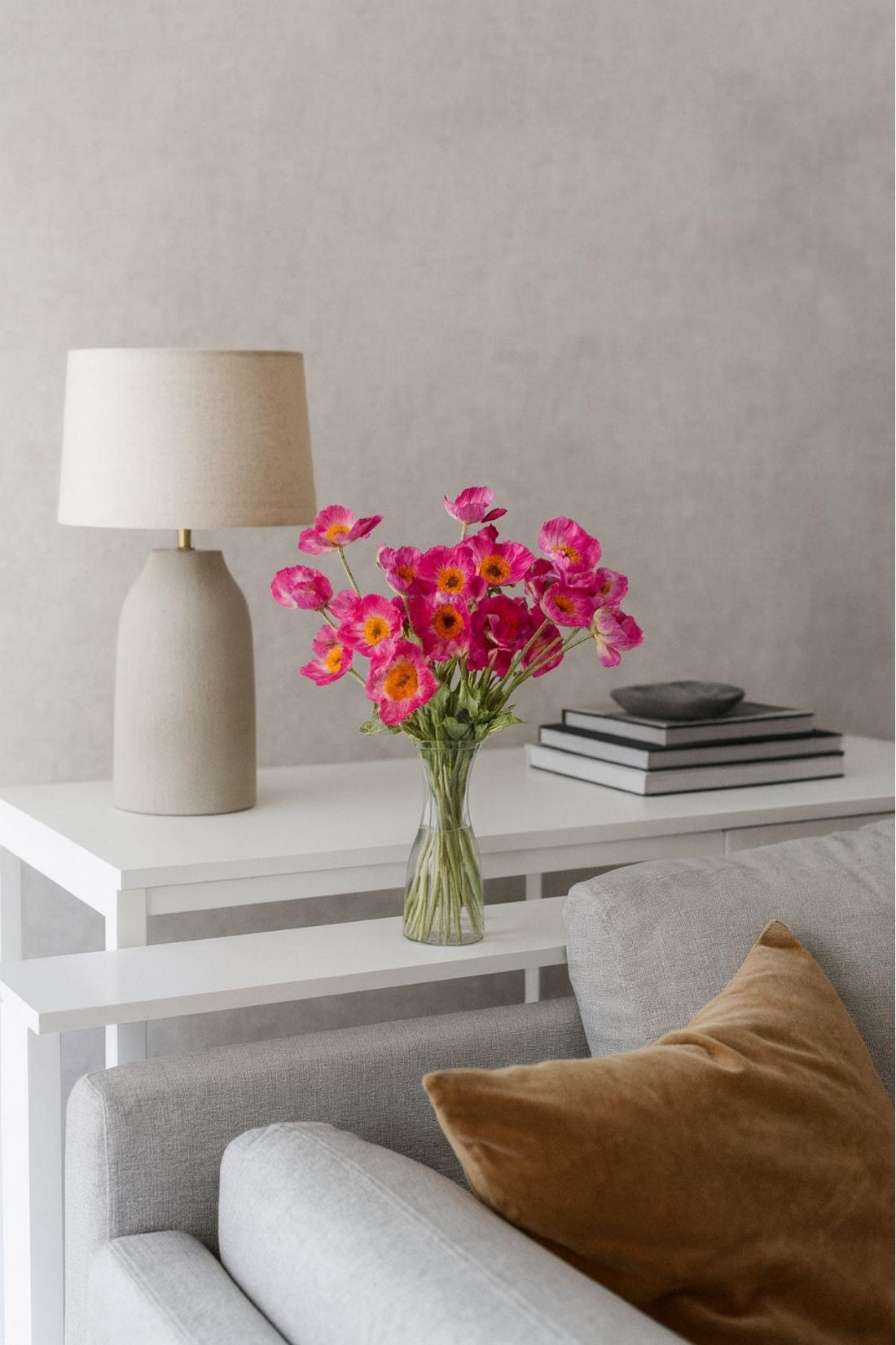 Yapay Gelincik Çiçeği 60 Cm Tek Dal Fuşya