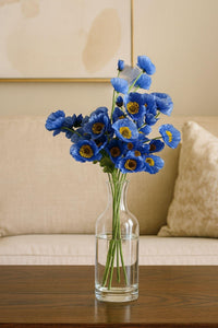 Yapay Gelincik Çiçeği 60 Cm Tek Dal Mavi