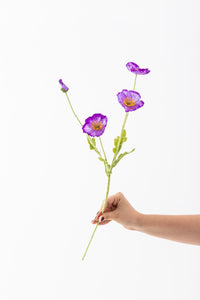 Yapay Gelincik Çiçeği 60 Cm Tek Dal Mor