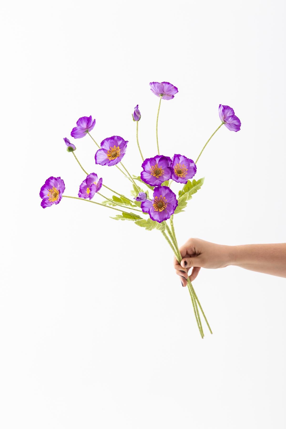 Yapay Gelincik Çiçeği 60 Cm Tek Dal Mor