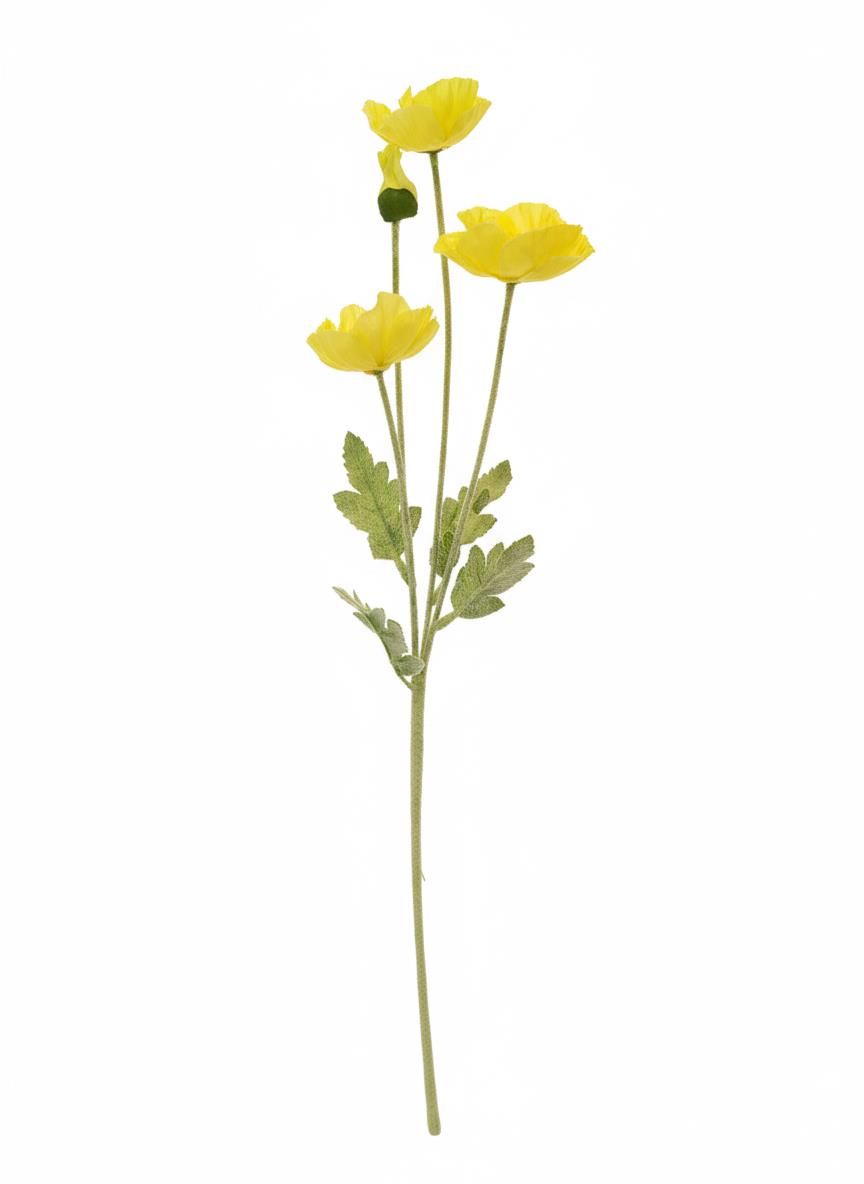 Yapay Gelincik Çiçeği 60 Cm Tek Dal Sarı