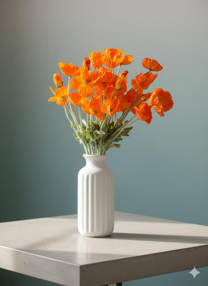 Yapay Gelincik Çiçeği 60 Cm Tek Dal Turuncu