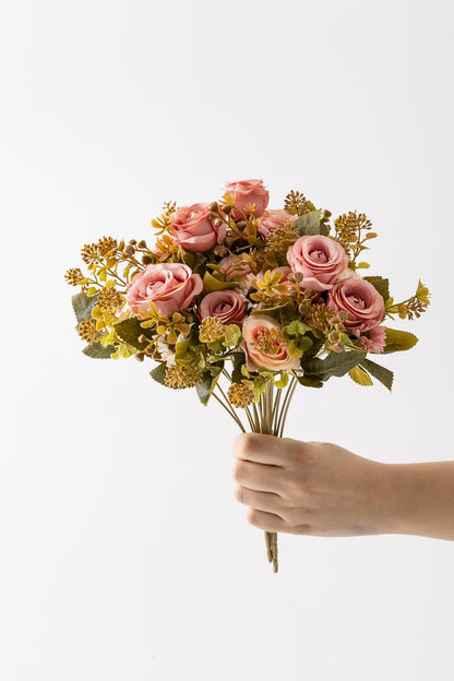 Yapay Gül Demeti 30 Cm 6 Dal Açık Pembe