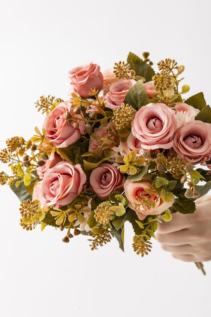 Yapay Gül Demeti 30 Cm 6 Dal Açık Pembe