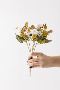 Yapay Gül Demeti 30 Cm 6 Dal Beyaz