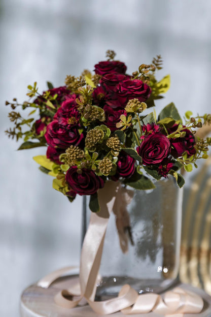 Yapay Gül Demeti 30 Cm 6 Dal Kırmızı