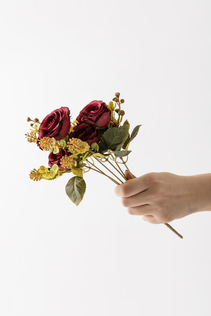 Yapay Gül Demeti 30 Cm 6 Dal Kırmızı