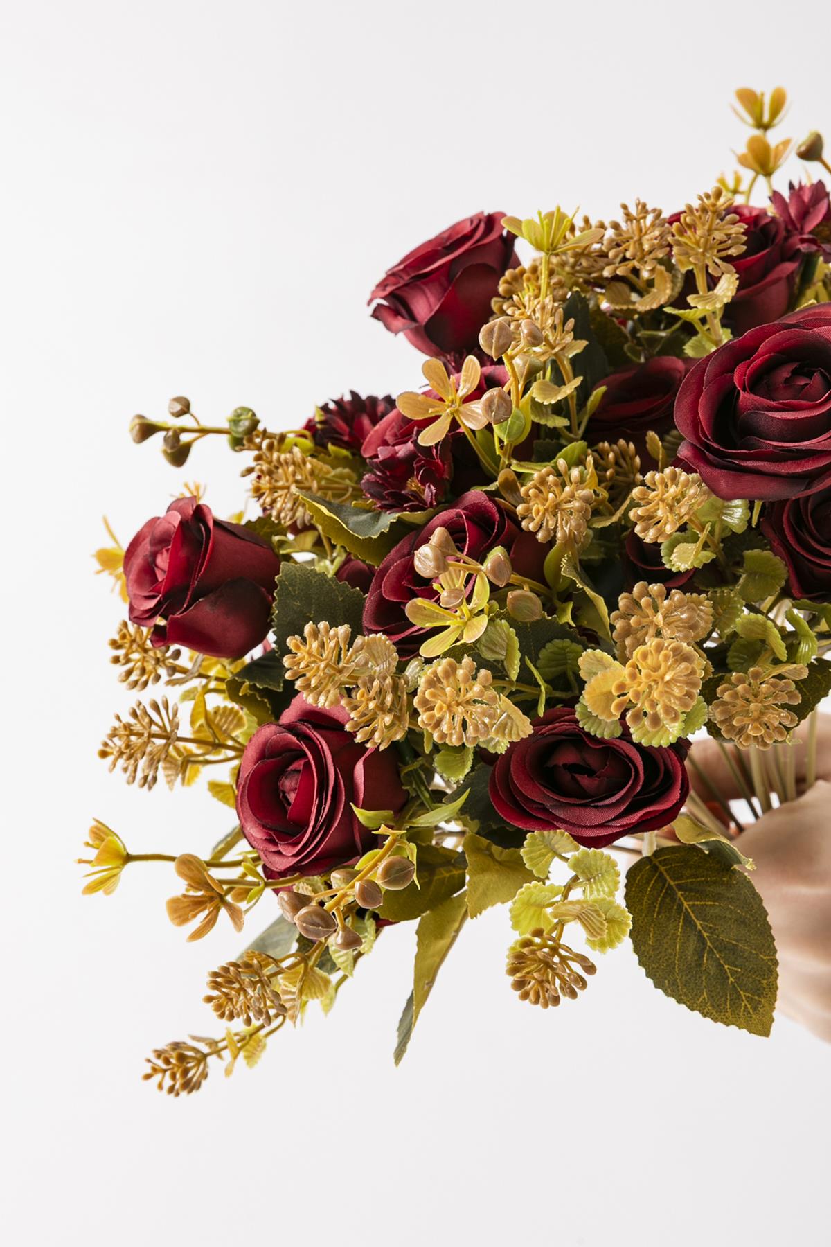 Yapay Gül Demeti 30 Cm 6 Dal Kırmızı