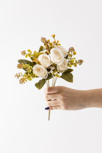 Yapay Gül Demeti 30 Cm 6 Dal Krem