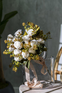 Yapay Gül Demeti 30 Cm 6 Dal Krem