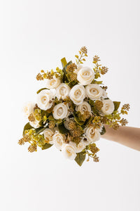 Yapay Gül Demeti 30 Cm 6 Dal Krem